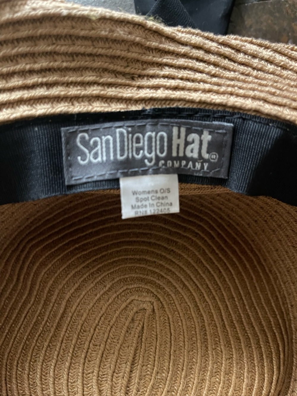 San Diego Hat Company Tan Straw Hat Fold Back with Black Band - Picture 4 of 7